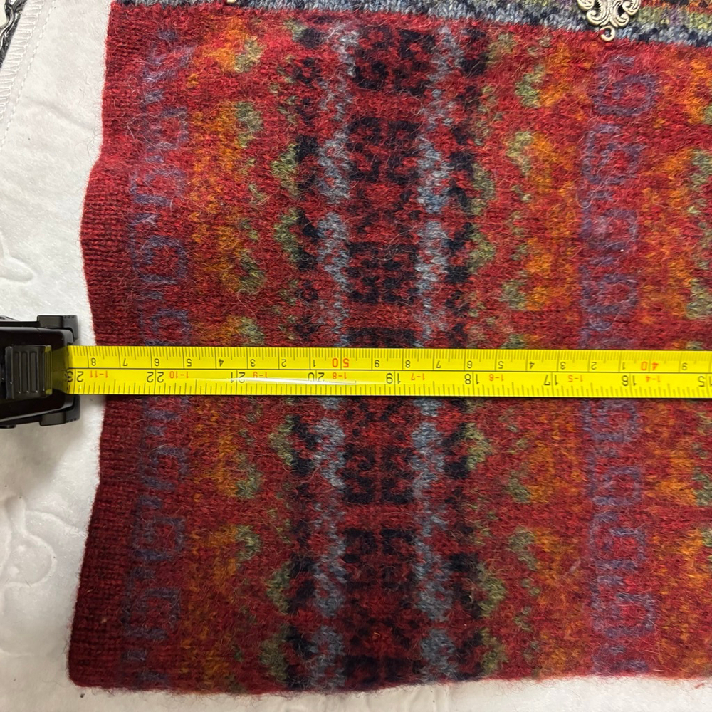 Women's Squaw Valley Red Multicolor Fair Isle Wool Cardigan S - Picture 9 of 9